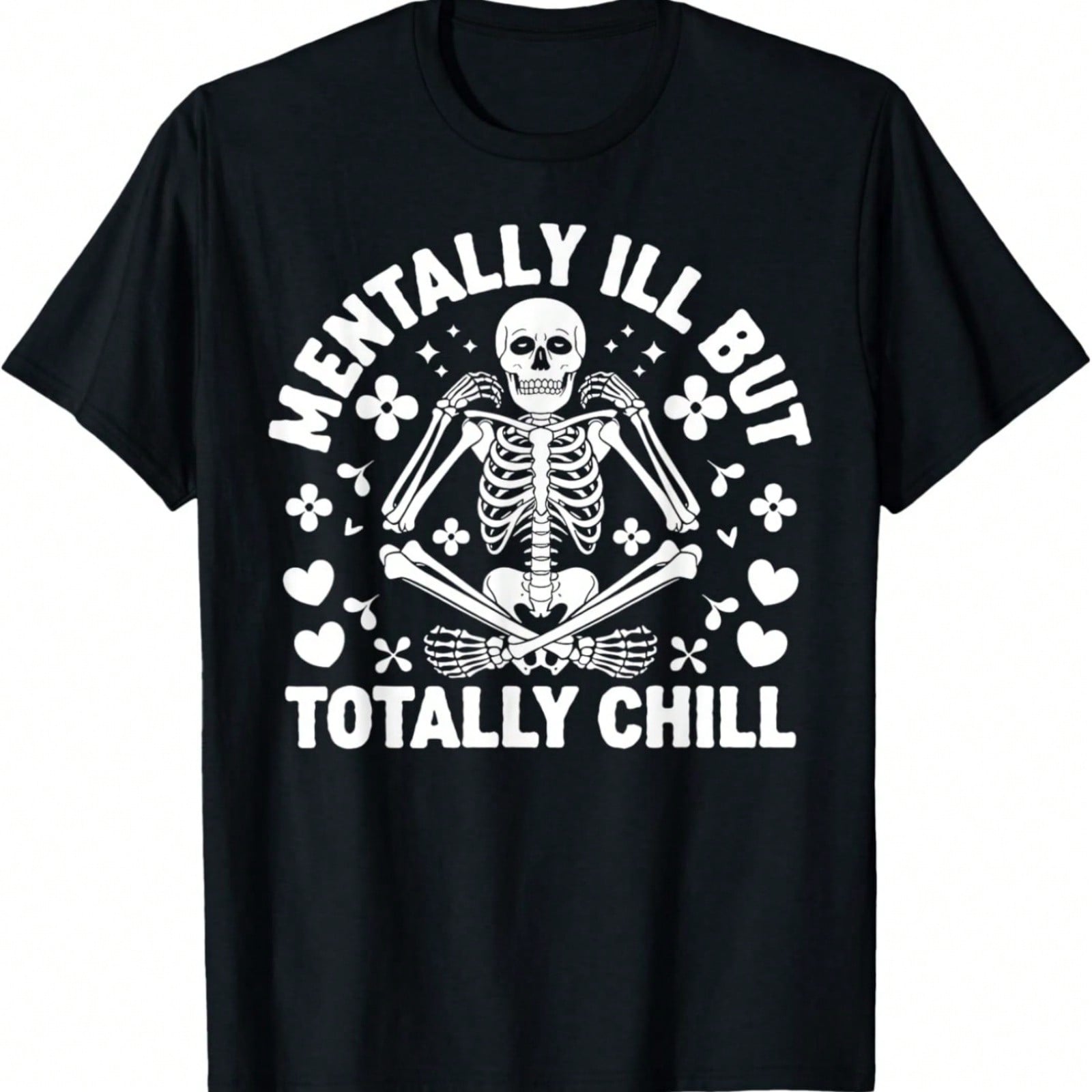 Skeleton tally Ill But Totally Chill Funny Skull Gift T-Shirt S разноцветный