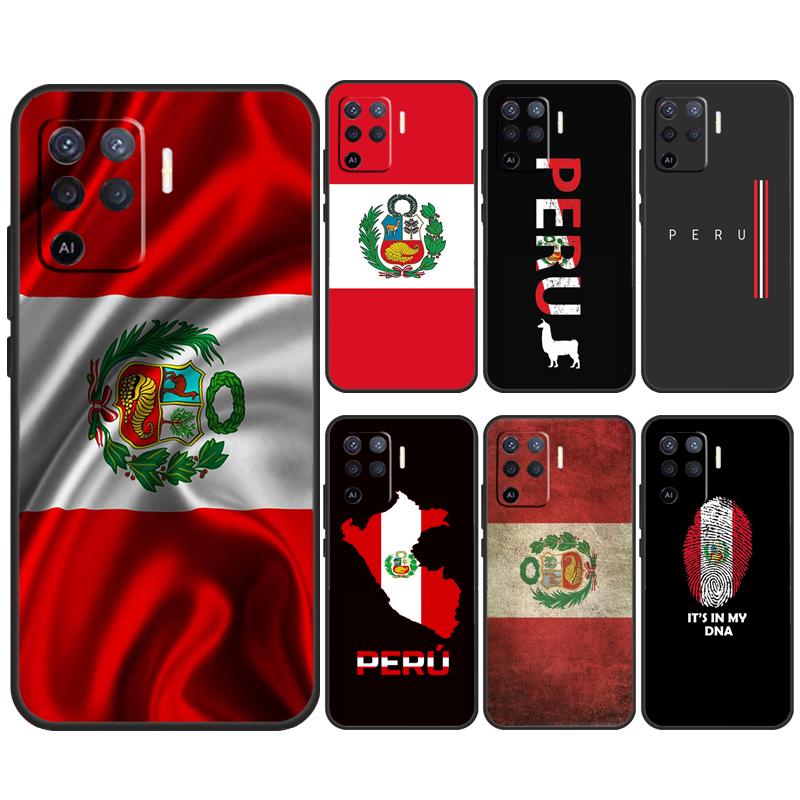 Peru Flag For OPPO A15 A16 A17 A76 A96 A77 A52 A72 A5 A9 A79 A58 A78 A98 A94 A74 A57S A54S A53S Case