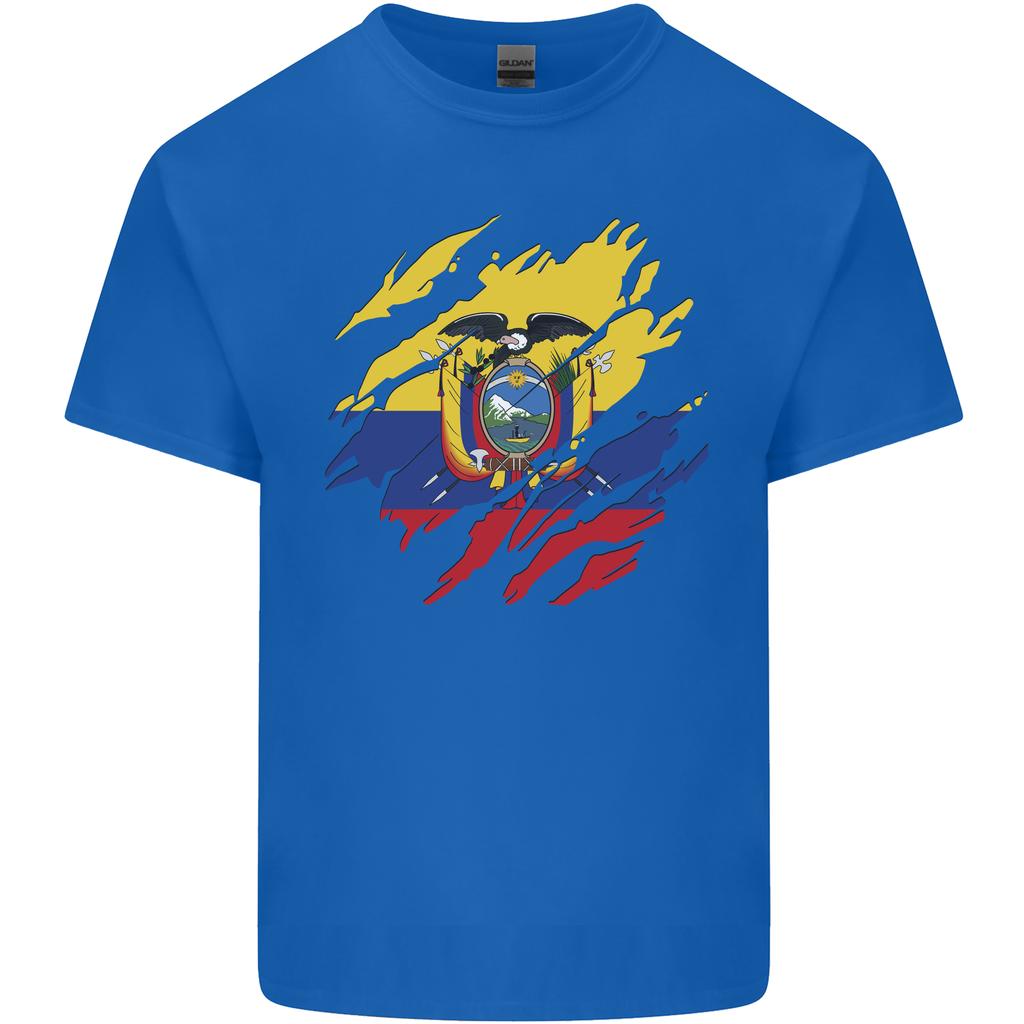 Torn Ecuador Flag Ecuadorian Day Football Unisexs Light Cotton TShirt