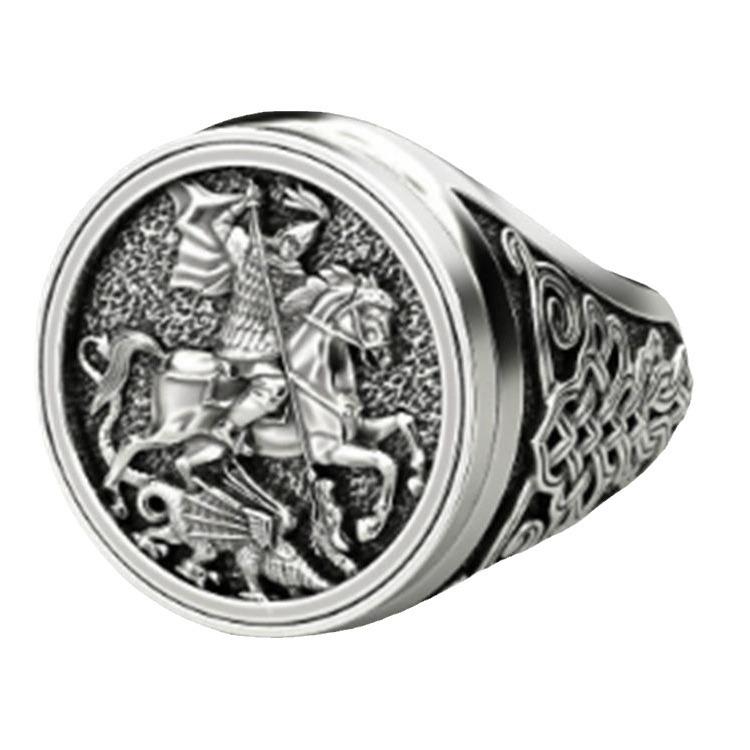 Multi-Color Personalized Horseback Riding Retro Ring Creative Single Item Diamond