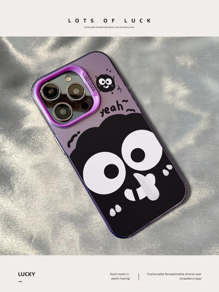 Funny smiley face small briquettes for apple 15promax mobile phone case advanced sense 14/13/12 all-inclusive 11 explosion