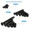 Pack Of 750 Black Crosses Round Head Auto Tapping Screws For Woodworking And Furniture Assembly With Storage Case