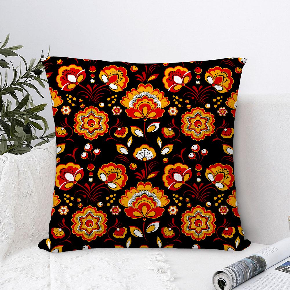 Ukrainian Folk Pattern Pillow Case Sofa Decorative Home Double-sided Printing Short Plush Cushion Cover Throw Pillow Cover Gifts