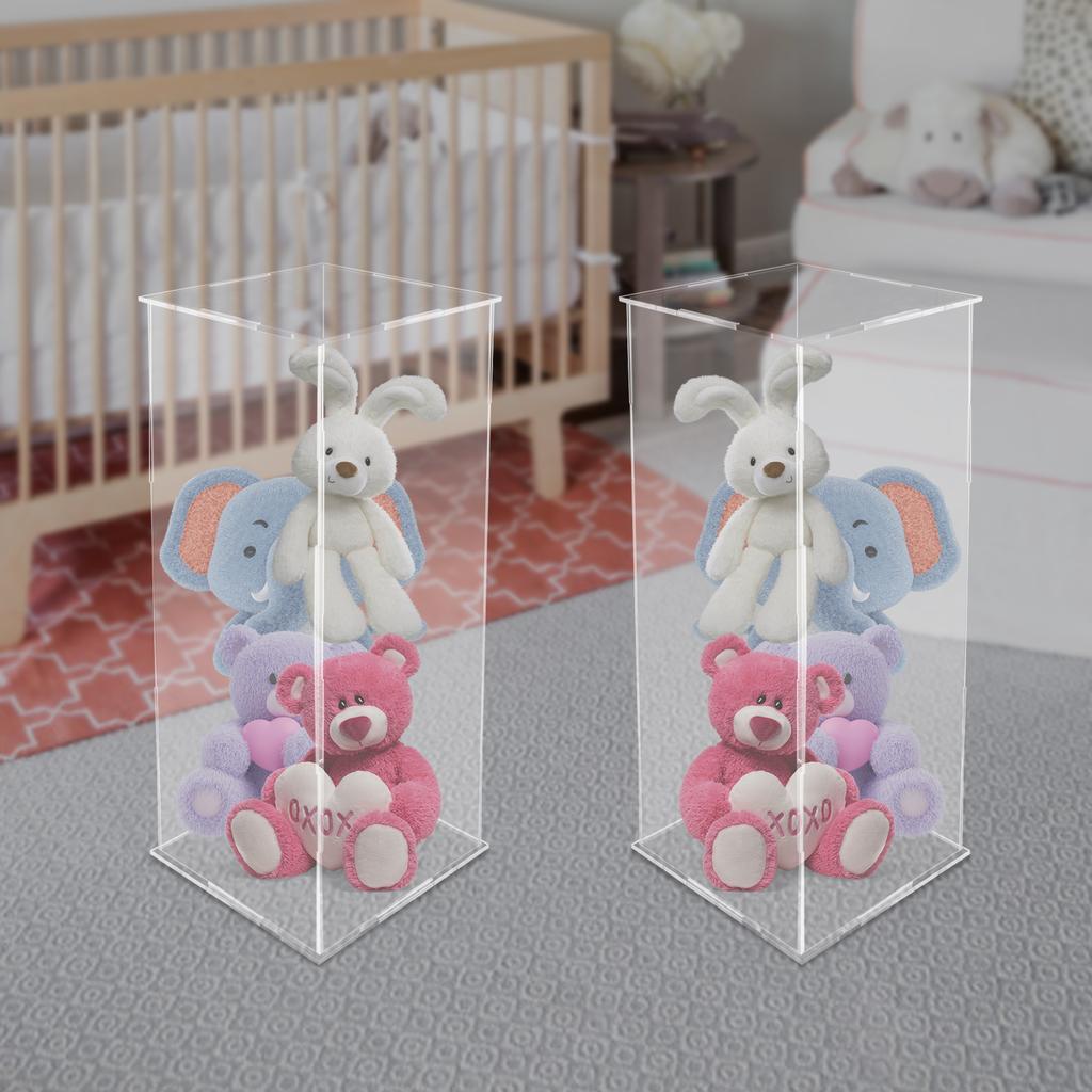 Modern Clear Acrylic Flower Stand - Display Tower for Wedding Birthday Table Decor - 25x25x60cm 5kg Capacity Centerpiece Holder