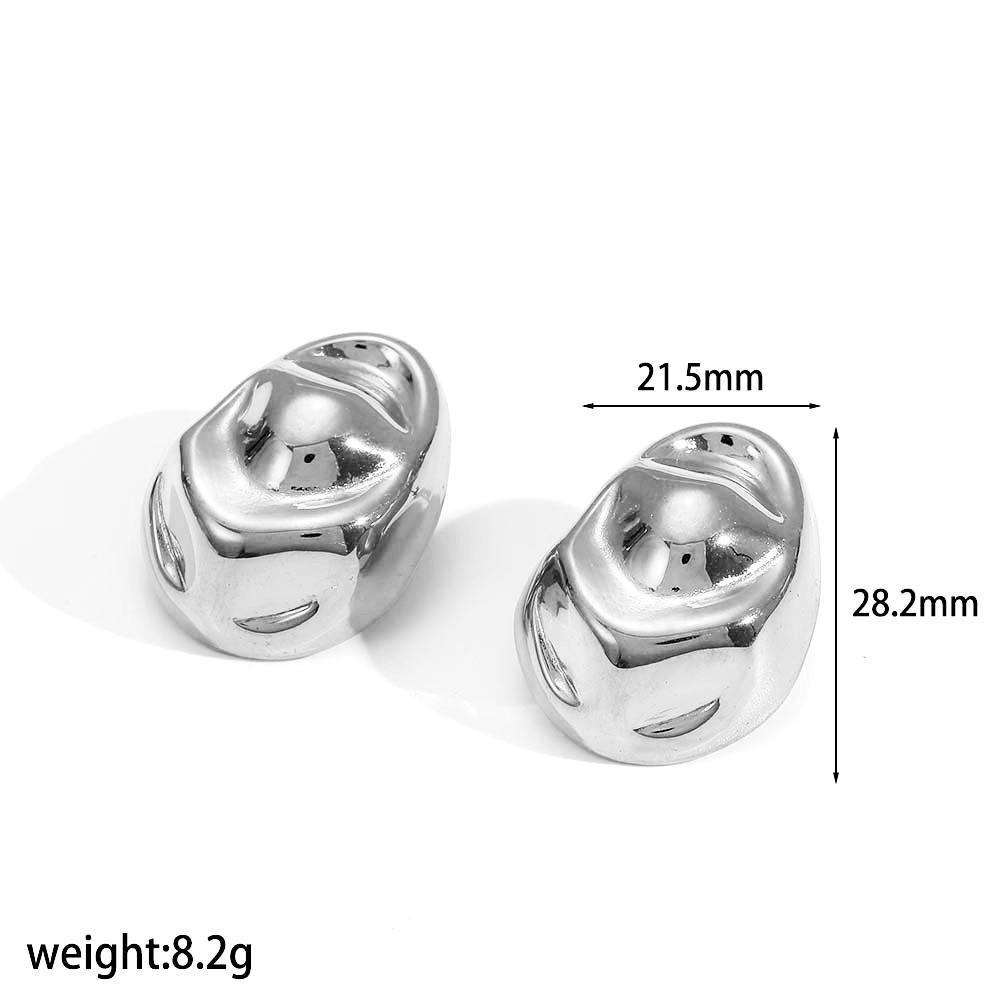 

Stainless Steel Geometric Earrings For Women With Wrinkled Style For Fashion Casual Wear