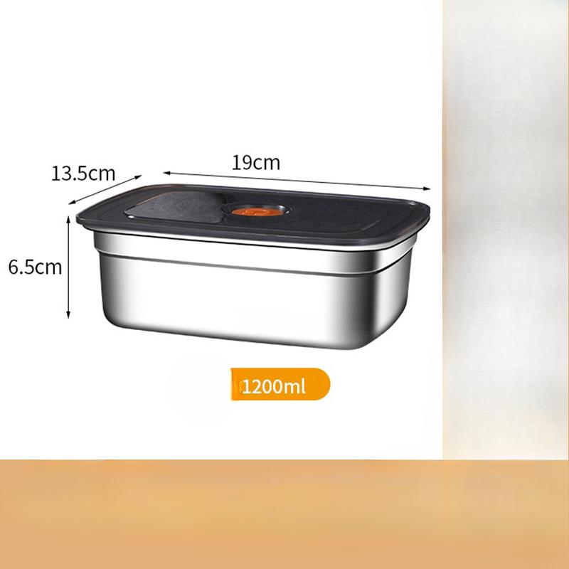 Stainless Steel Bento Box Airtight Fridge Freezer Storage Box Kitchen Accessories