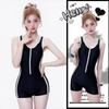 Sports One-piece Swimsuit Women's Black High-quality Feeling Slimming Professional Boxer Conservative Seaside Vacation Hot