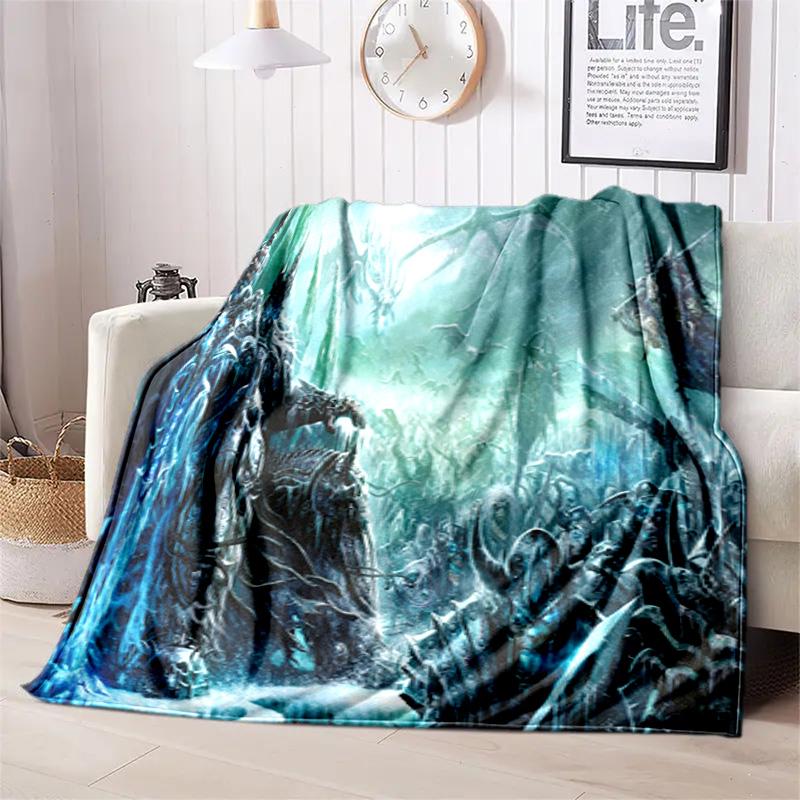 classic game World of Warcraft Frozen Throne blanket Soft and portable four season home bed, sofa blanket, office travel, lunch break, warm blanket Y4