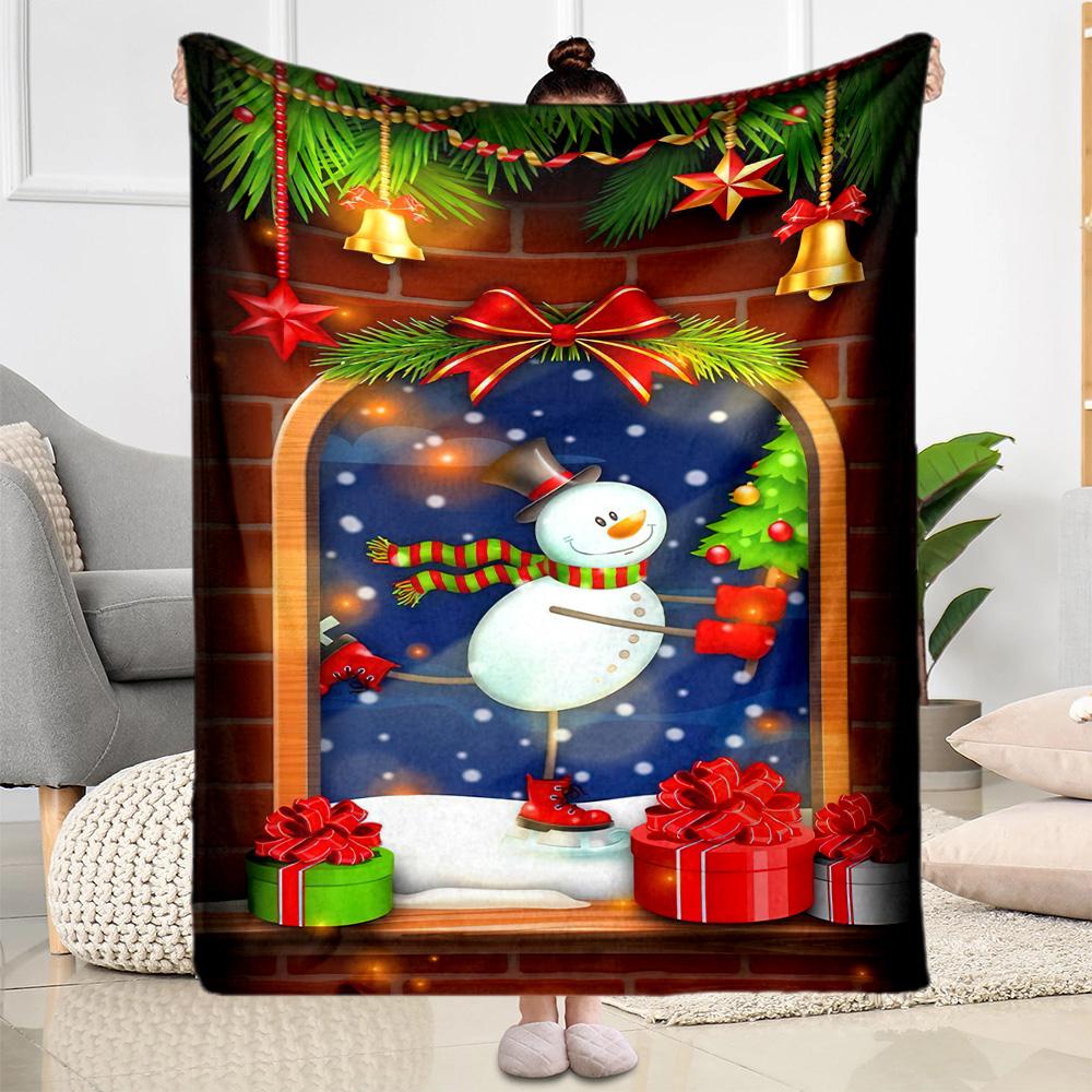 Christmas 168 Blanket Comfortable Suitable for Livingroom Sofa Seaside Four Seasons Multipurpose Stylish Decor Gifts For Family Or Friends