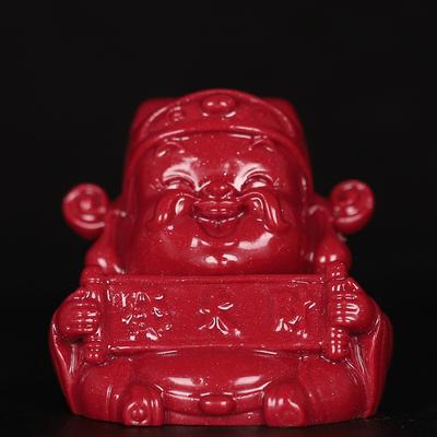 Cinnabar God Of Wealth Decoration Desktop Small Living Room Furnishings Ornaments Enrichment Wangzhai Entrance Decorat