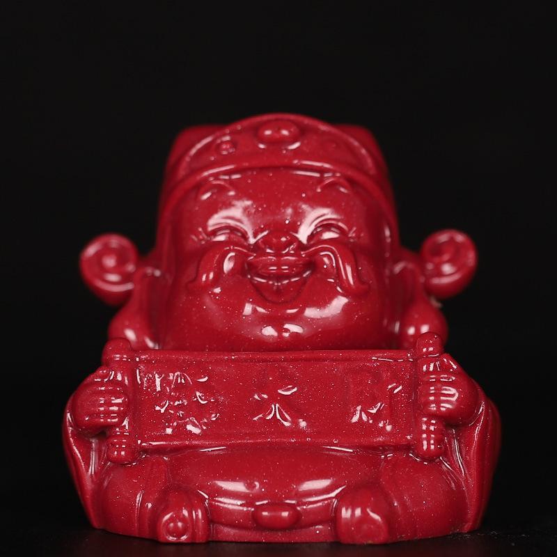 Cinnabar God Of Wealth Decoration Desktop Small Living Room Furnishings Ornaments Enrichment Wangzhai Entrance Decorat