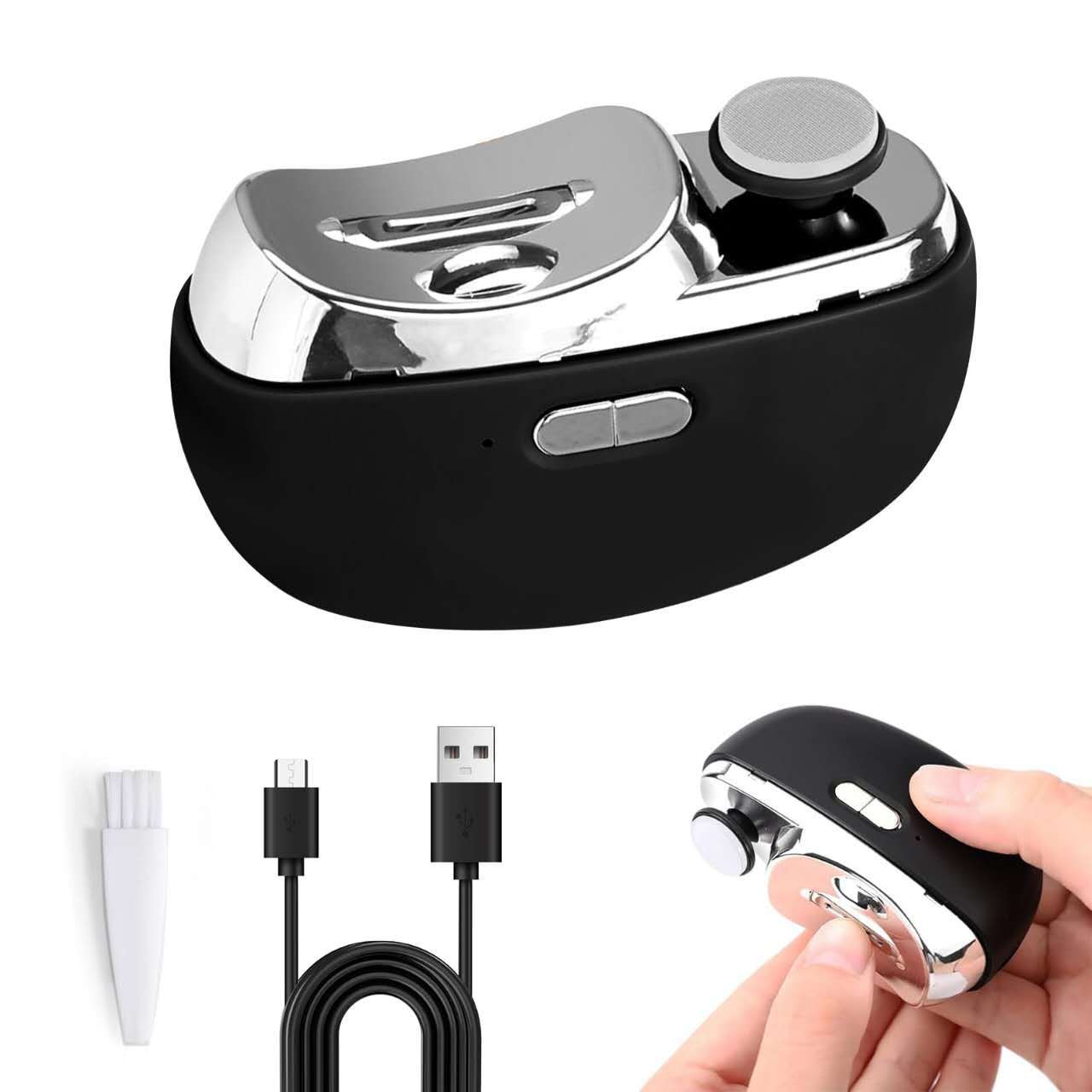 

Автоматическая машинка для стрижки ногтей Электрический триммер для ногтей Полировщик Стрижка ногтей 2 в 1 Портативная машинка для стрижки ногтей со светом 2 скорости Пилка Зажим для ногтей Перезаряжаемый чёрный