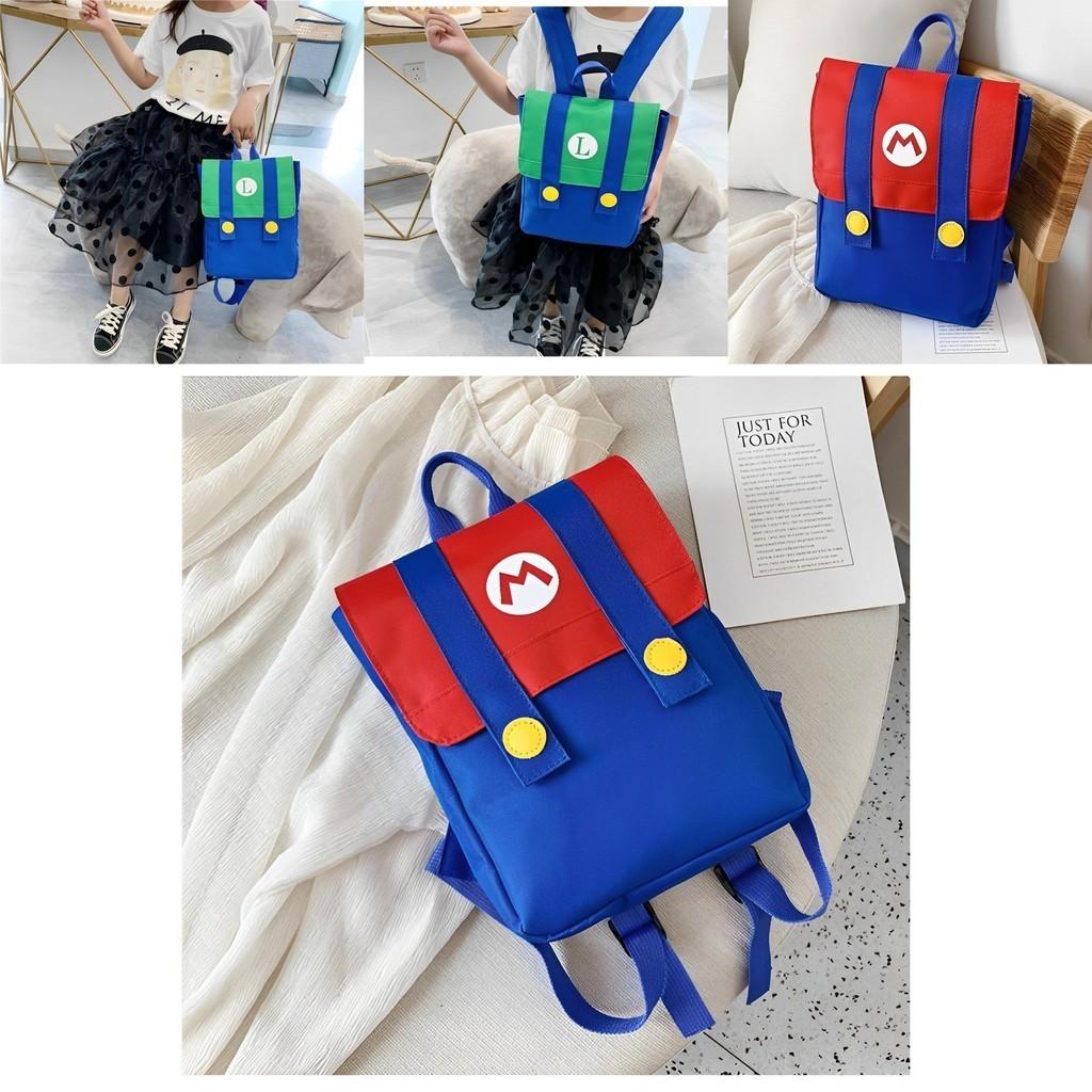 Mario Style Design Backpack For Kids And Fans Durable Canvas Material Breathable Shoulder Straps Multi-purpose Travel Bag