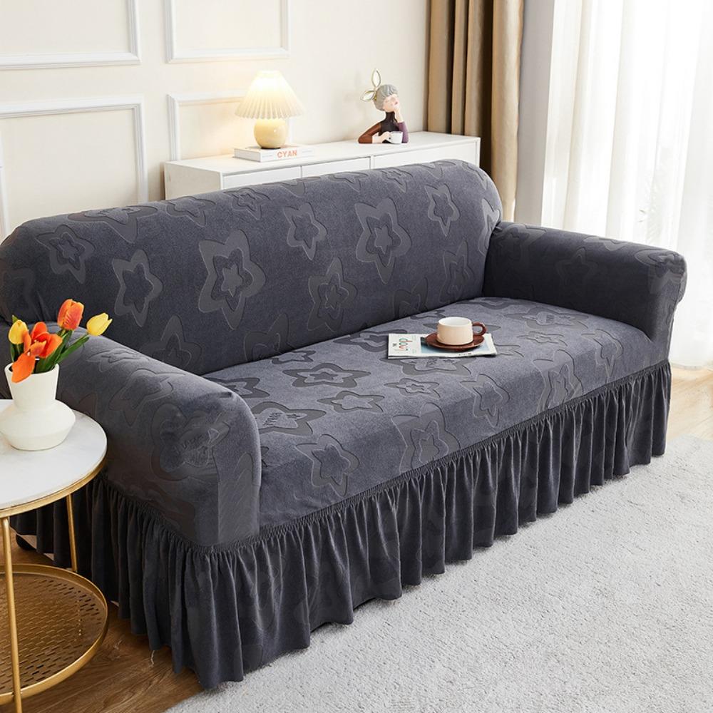 Thickened Skirt Jacquard Sofa Cover Full Coverage Universal Slip Proof Dustproof Sofa Cushion Cover