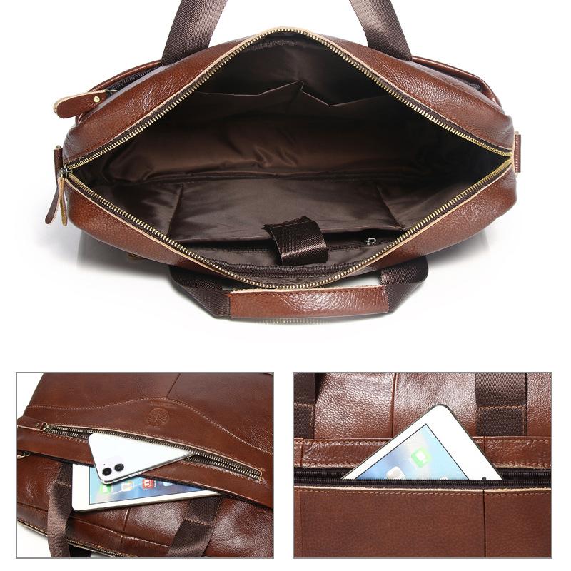 Men's Genuine Leather Official Bag, Top Layer Cowhide Official Bag, Men's Computer Bag