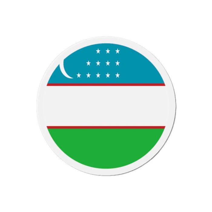 Aimant Rond - Ouzbékistan - 7 Cm - 50 Pièces - Multicolore - Mixte