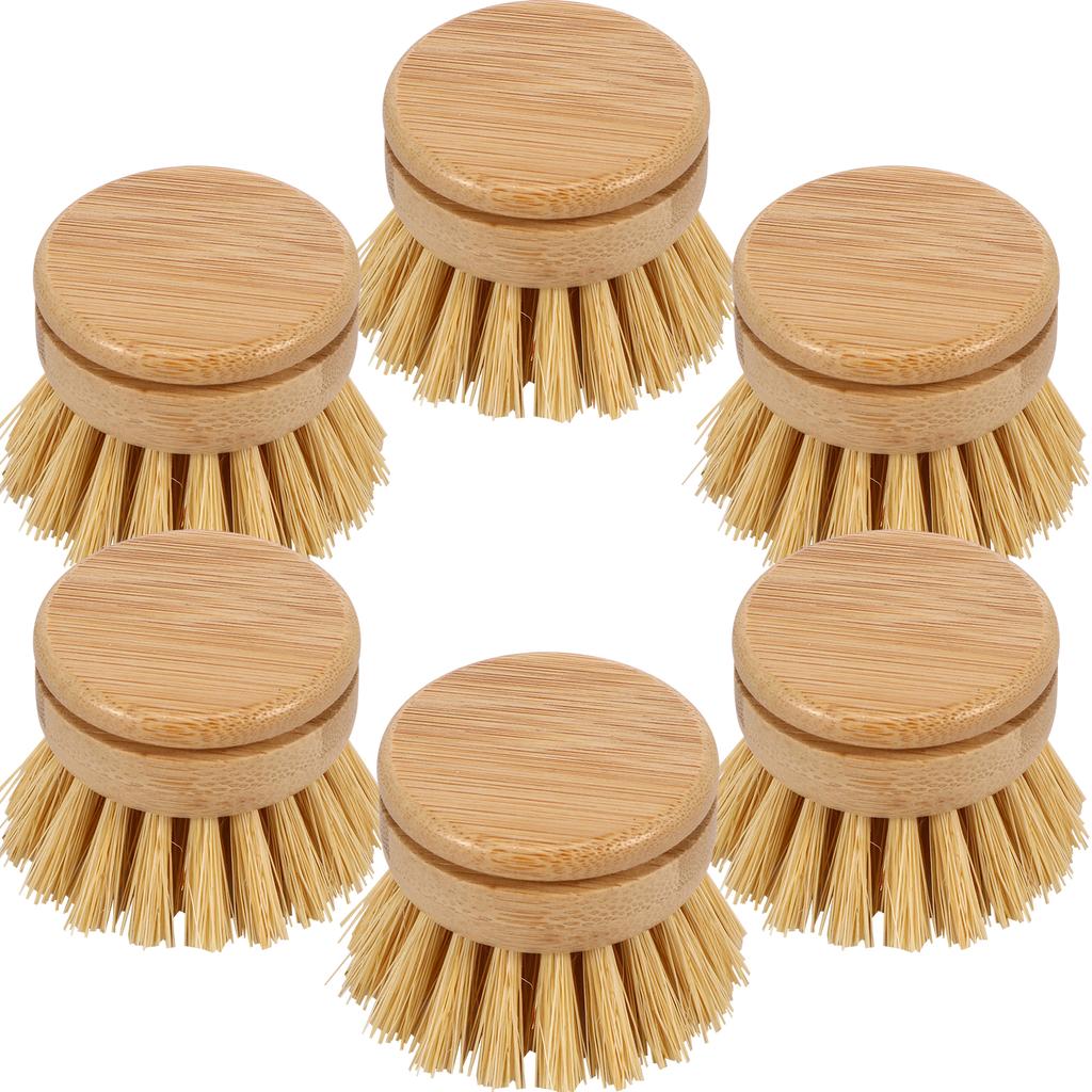 Perie pentru vase de bucătărie Scrub pentru vase din bambus natural Instrument de curățare a bucătăriei Cap de perie ecologic pentru spălarea vaselor aragaz