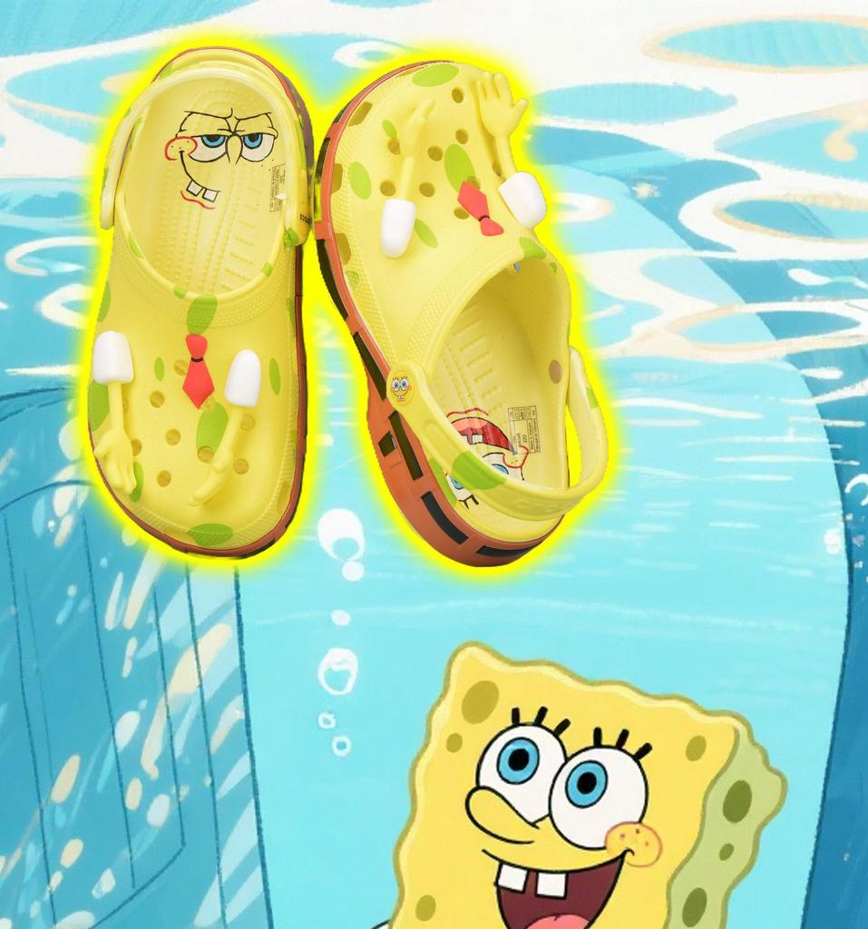 SpongeBob & Patrick Cartoon Crocs for Toddlers - Non-slip, Wear-resistant Beach Sandals