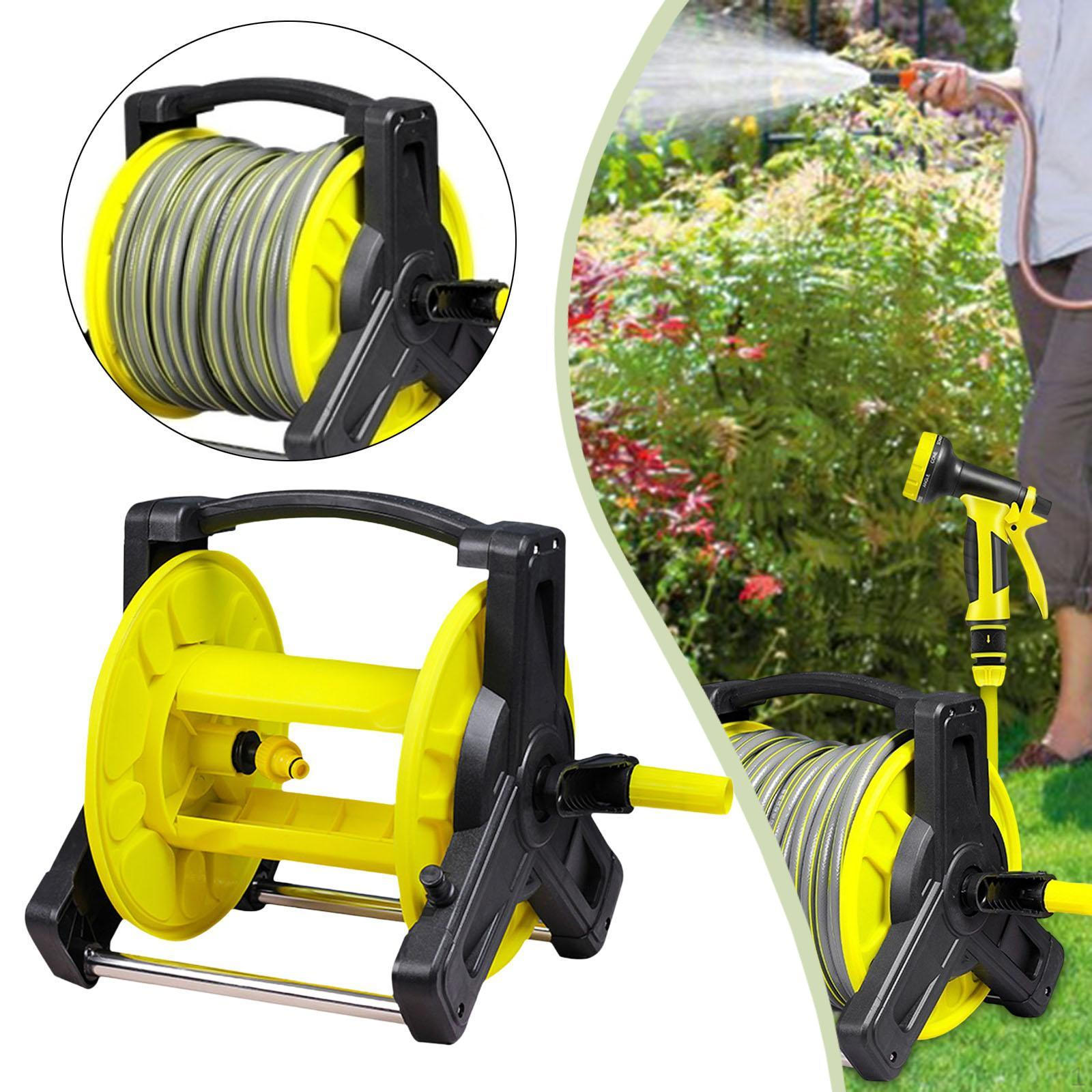 

Garden Hose Reel Cart Portable Multipurpose Wall Mounted Compact Organizer for Car Washing Yard