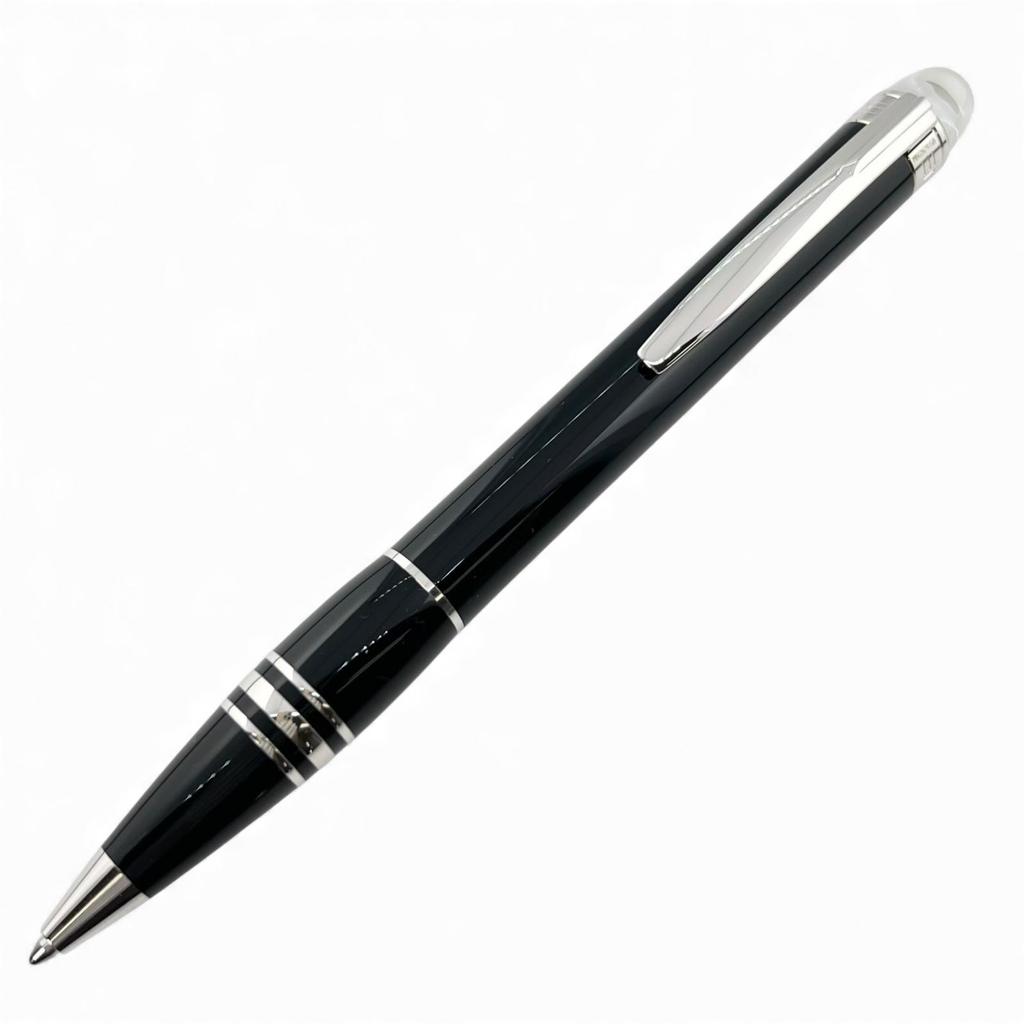 Excellent MONTBLANC Ballpoint pen Starwalker Resin White Star Twist Type Black Used