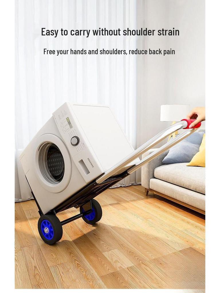 Carrinho de Mão Dobrável: Carrinho de Bagagem Portátil e com Suporte de Carga para Compras e Mercearia