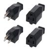 15A 125V Extension Cord Ends Male and Female Connector Set Replacement Plug 2 Pole 3 Wire Black Shell Grounding Plug
