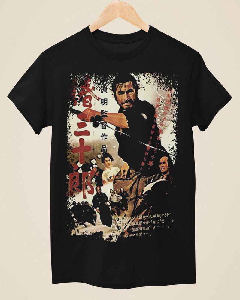 Sanjuro - Japanese Movie Poster Inspired Unisex Black T-Shirt Unisex T-Shirt XXXL