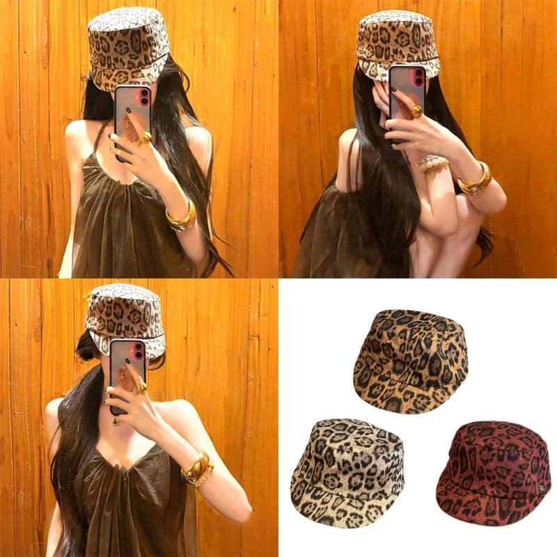 Winter Autumn Soft Stretchable Leopard Pattern Beret Cap Breathable Faux Suedes Unisex Fashion Headwear