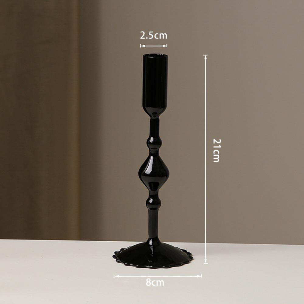 Creative Glass Candle Holder Romantic Candlelight Dinner Candlestick Living Room Dining Table Decoration Wedding Party Decor