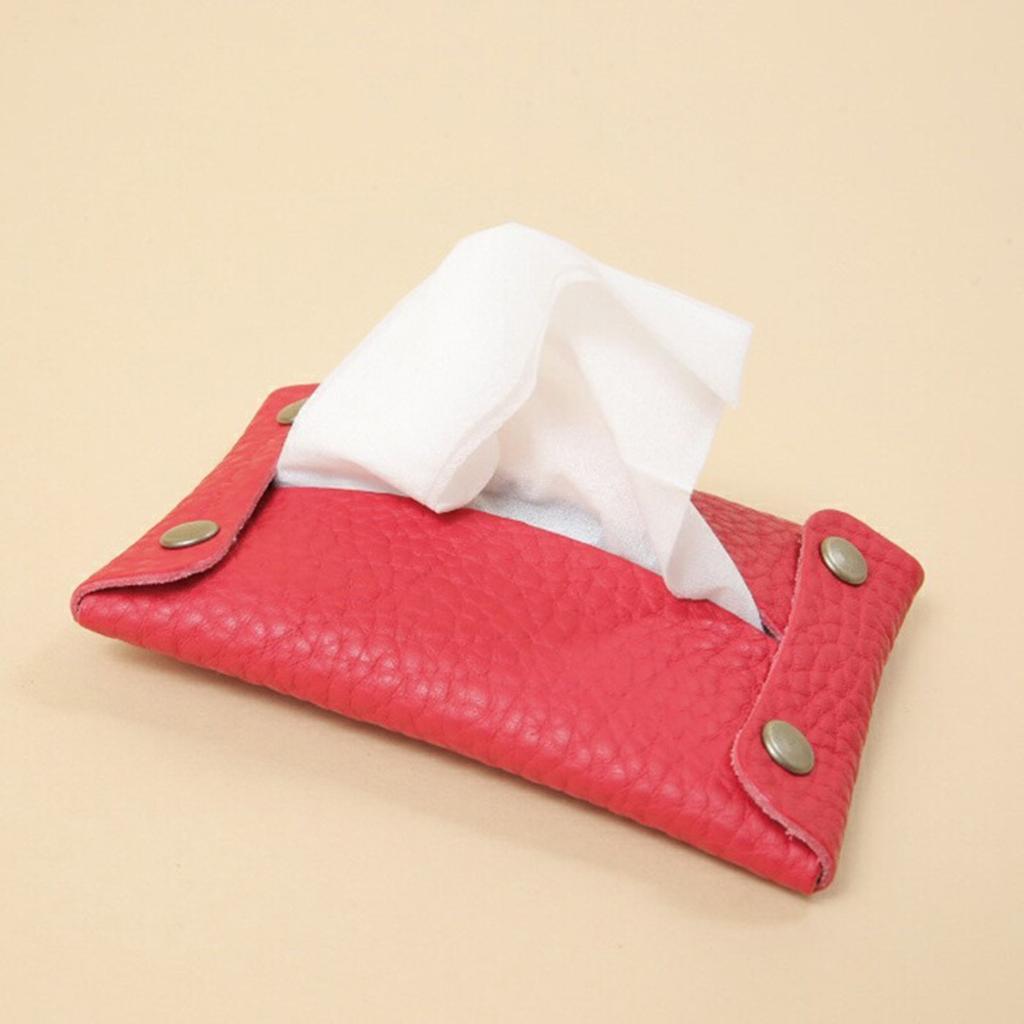 Convenient Tissue Storage Bag Essential Tissue Holder Dispenser Compact PU Leather Pouch for Hygienic Storage