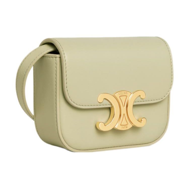 Celine Claude Arc De Triomphe Snap Closure Detachable Adjustable Shoulder Strap Mini Shoulder Crossbody Bag Women Bags Almond-Green 10I513DPV-29AG