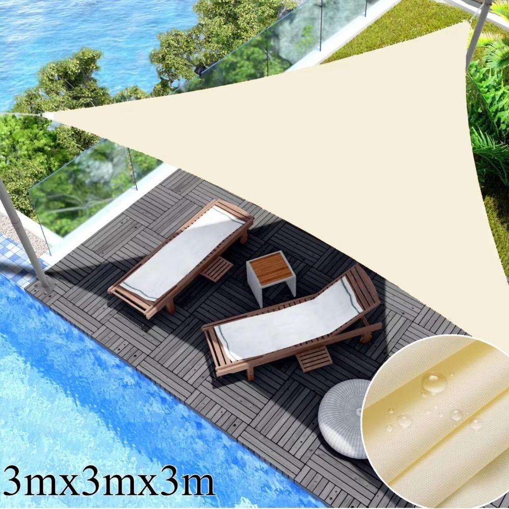Triangle Triangle Sunshade With Ropes Outdoor Canopy Sun Protection Awning Shade Cloth  Pool Area