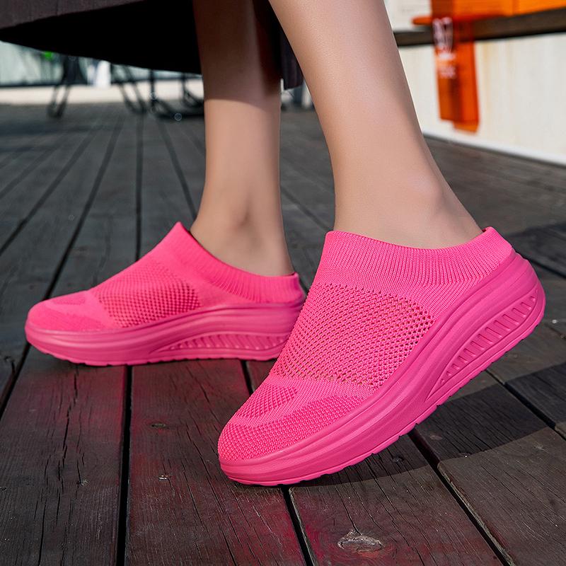 Women Slide Slippers Elevator Mules Sandals Slip on Summer Casual Clogs White Pink Black Purple Lightweight Socks Shoes Plus Size 41 42 43