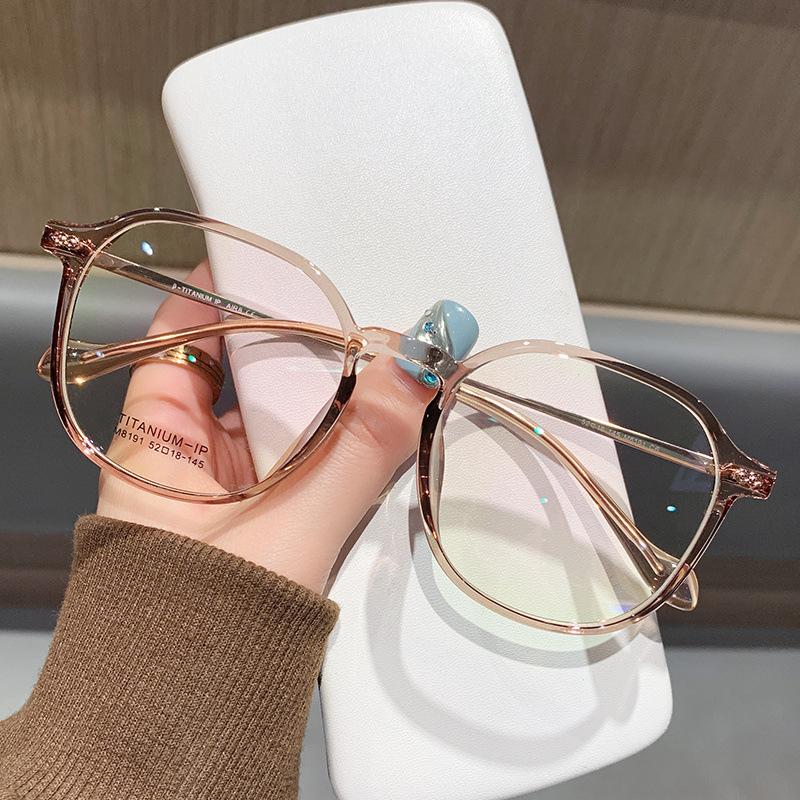 8191 Anti-Blue Glasses Women'S Polygonal Irregular Frame Can Be Equipped With Degree Myopia Glasses