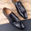 Fashion Luxury Men's Leather Shoes Casual Business Office Wedding Dress Shoes Comfortable Loafer Zapatos Hombre Monk Strap Rubber Sole