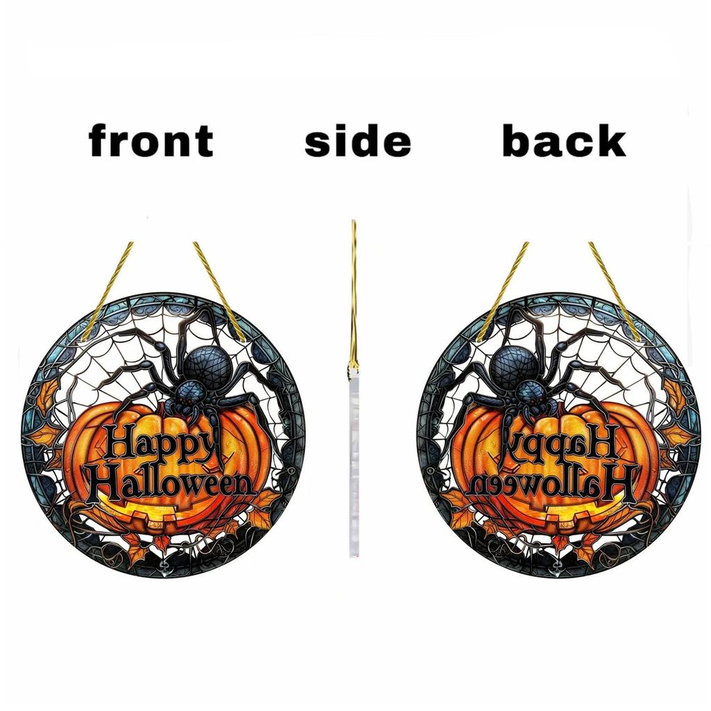 Halloween Spider Pumpkins Acrylic Disc Decoration Pendant Haunted House Party, Activity Pendant, Home, Garden Decoration