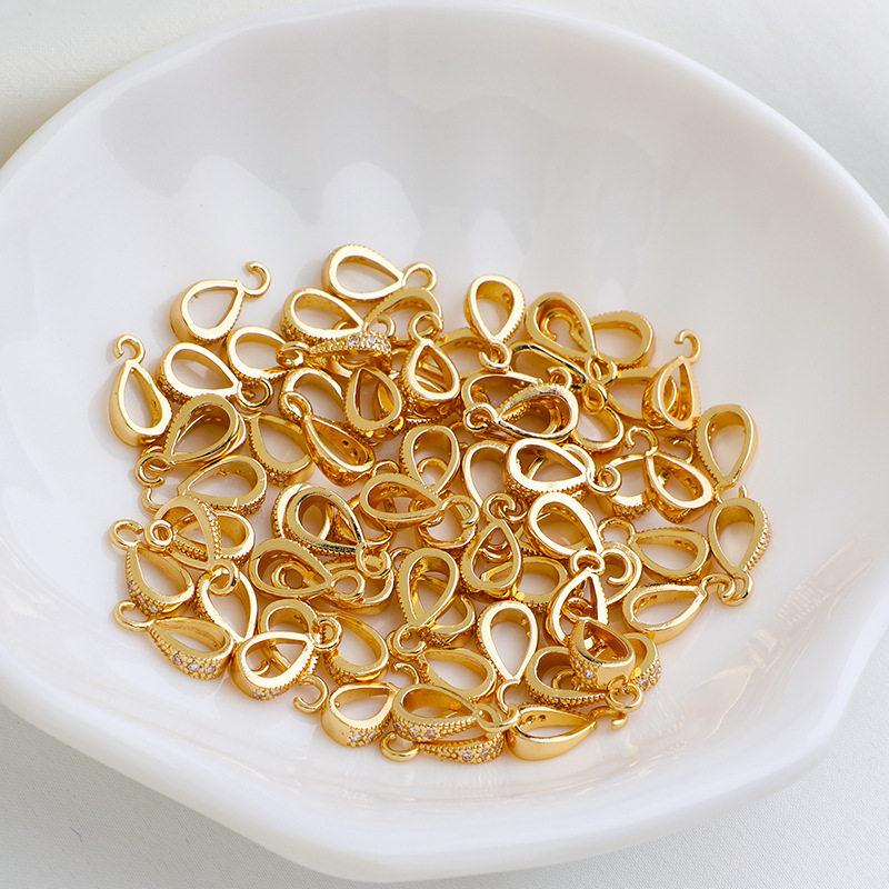 14K Gold Plated Colorfast Zircon Melon Seed Openable Necklace Pendant Clasp for DIY Jewelry Making.