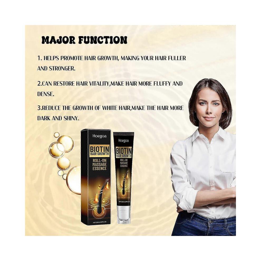 Biotin Hair Growth Serum, Biotin Hair Regrowth Serum for Scalp Loss Treatment, Topical Hair Growth Solution Roller for Thicker, Thicker Hair