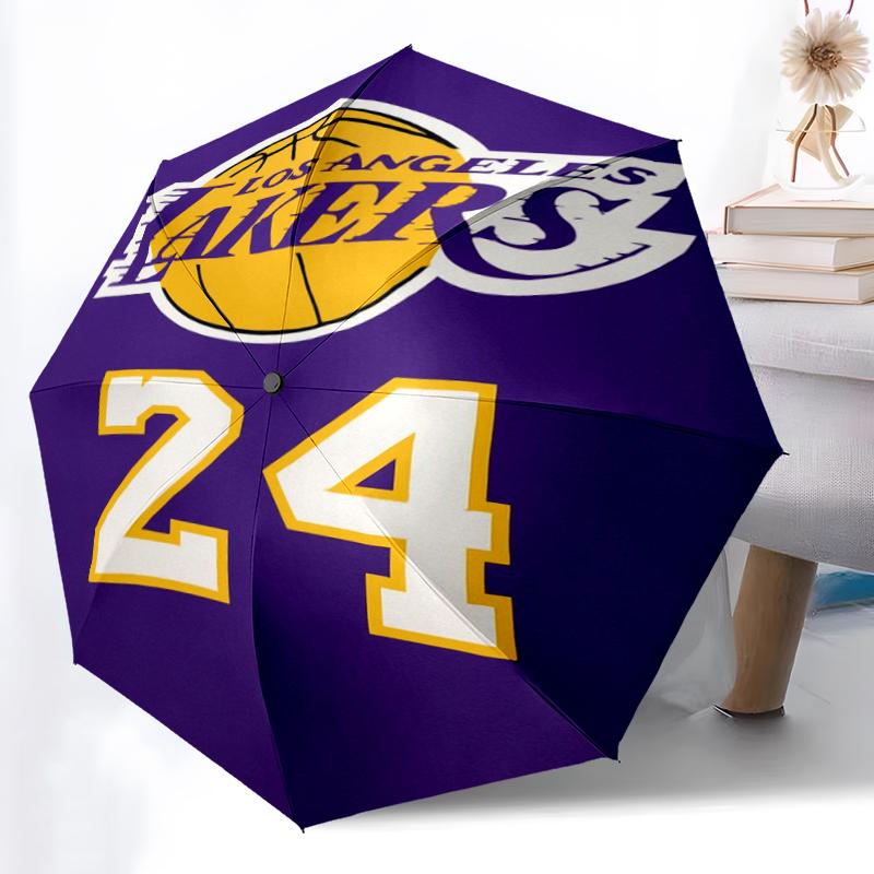 Printed Los Angeles Lakers logo Folding Umbrella,Outdoor,Leisure,And Travel Umbrella,Durable Umbrella Fabric,Birthday And Holiday Gift