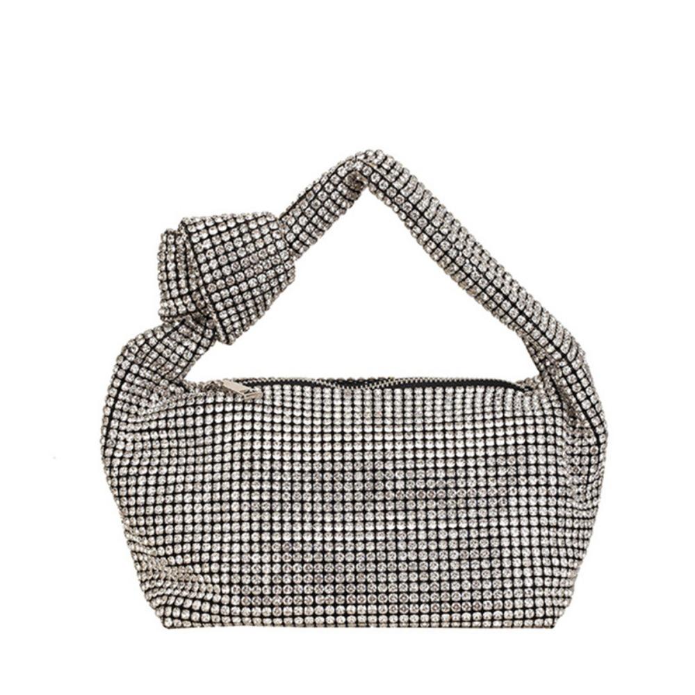 

Shiny Full Rhinestones Dinner Bag Crystal Glitter Rhinestone Evening Bag Large Capacity Luxury Rhinestone Banquet Bag Party