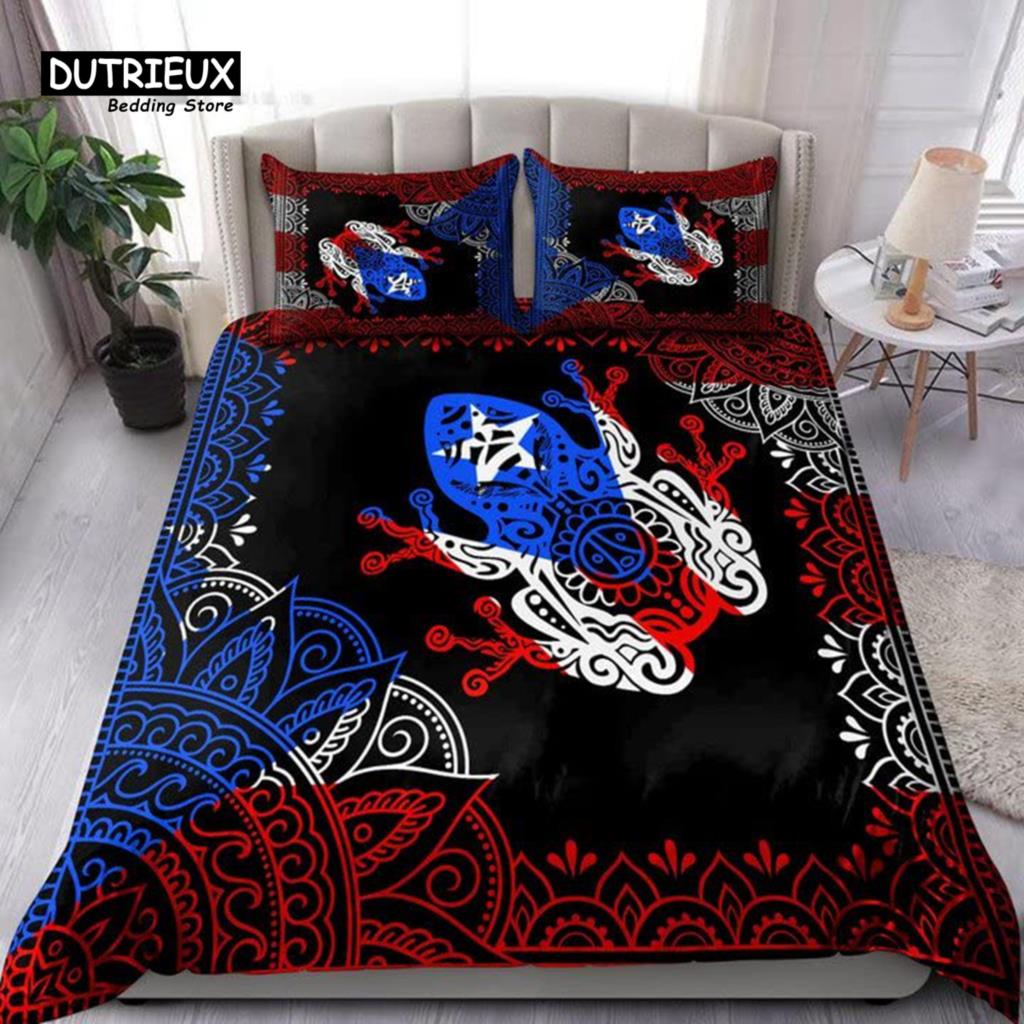 Puerto Rico National Flag Duvet Cover Set Twin Full King Size Gay Rainbow Bedding Set Microfiber Star Love Heart Comforter Cover