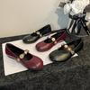 Mary Jane Shoes Female Genuine Leather 2026 New Ballet Shoes Women Round Toe Shallow Mouth Flat Ladies Shoes