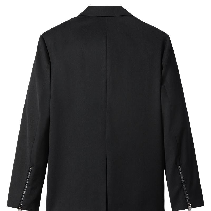 Calvin Klein Wool Blend Metal Buckle Structured Blazer Women blazers Space-Black 40433WF