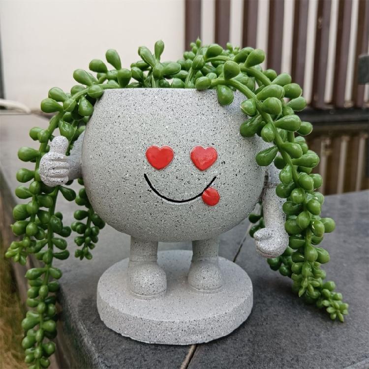 Resin Face Planter Pots Creative Head Flower Pots Succulent Planter Cute Plant
