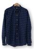 Watanosato Long Sleeve Dobby Made in Kurume White Button-Down Shirt, Weave, Japan, (Size L/Color Batten)
