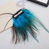 An Artificial Peacock Feather Hair Accessory, Adorned with Rhinestone Floral Clips, for Special Occasions And Stylish Outfits.