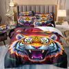 3Pcs Bedding Set Tiger Comforter Cover Set 1Pc Comforter Cover 2Pcs Pillowcases Ultra-Soft Comfortable Breathable Suitable