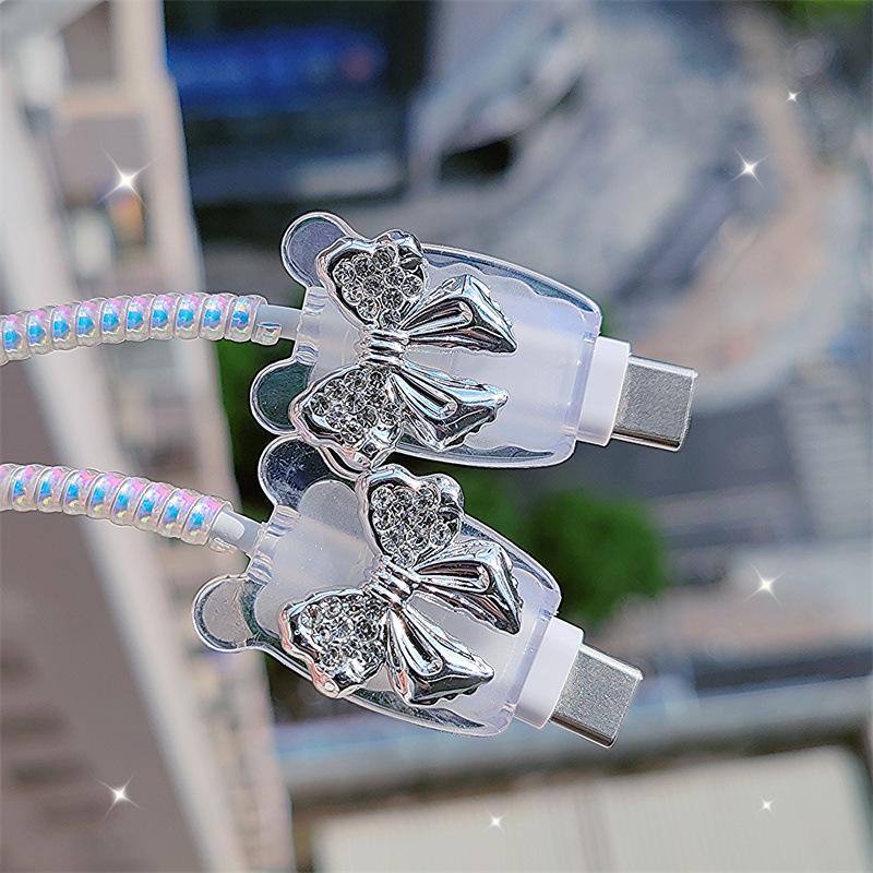 Four-piece charging protection, data cable protection, charging head protection cover, heart-shaped assembly, suitable for IPhone18/20w charger