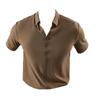Men’s Summer Ice Silk Elastic Polo - Short Sleeve, Seamless, Thin Waffle Knit