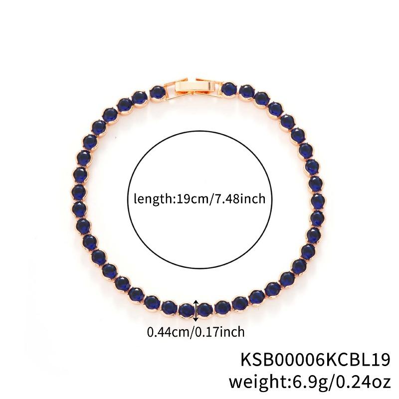 Mary Kashi Fashion Jewelry - Multi-sku Crystal Bracelet, Electroplated Aaa Cubic Zirconia Bracelet, Diamond-accented 4mm